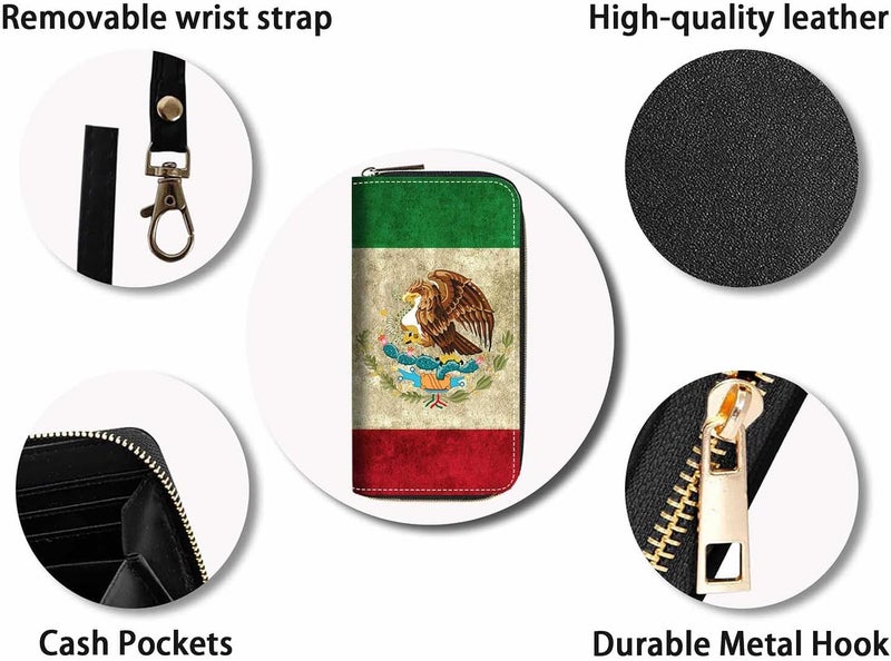 FQTBCEARI Hummingbird Flower Print Women Large Capacity Wallet PU Leather Zipper Clutch Purse for Smart Phone/Card/Coin/Cash - Image 4